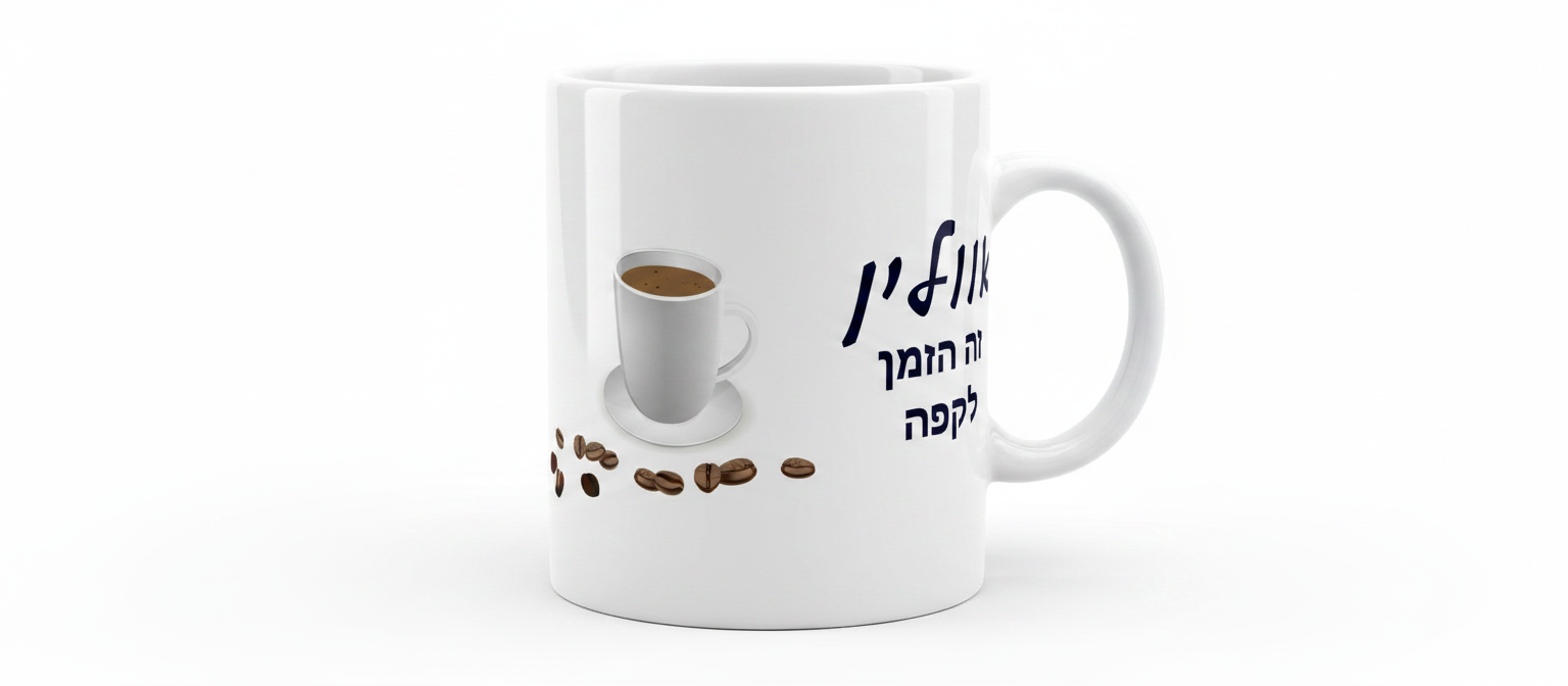 אווליין זה הזמן לקפה - ספל לבן